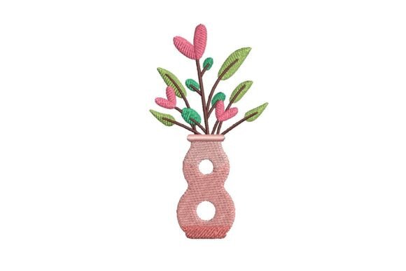 8 March Floral Vase Embroidery Design Review