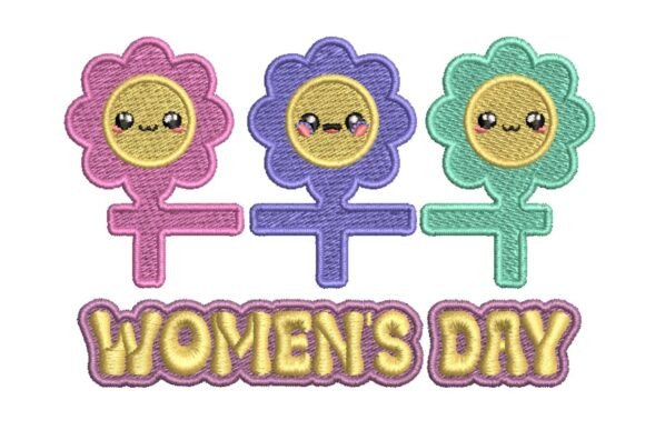 Colorful Women s Day Flower Symbols Embroidery Design Review