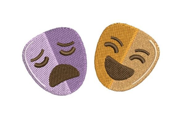 Gemini Zodiac Emotional Masks Embroidery Design