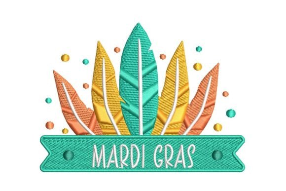 Mardi Gras Feather and Banner Celebration Embroidery Design Review