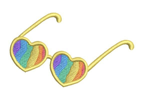 Rainbow Heart-Shaped Pride Glasses Embroidery Design Review