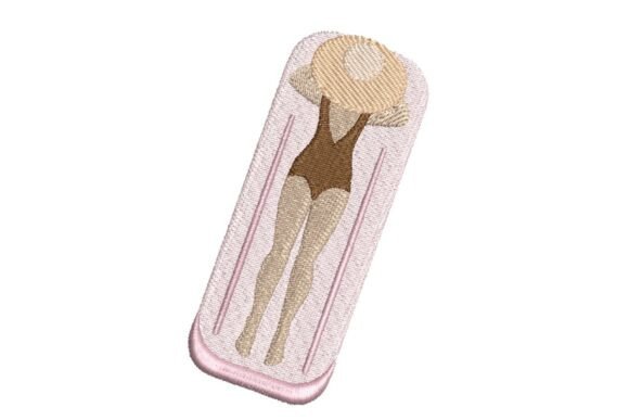 Relaxed Sunbather on Pink Pool Floatie Embroidery Design Review