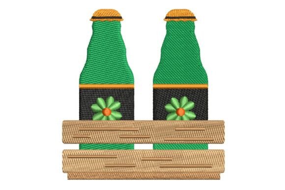 St. Patrick s Day Beer Bottles in Crate Embroidery Design