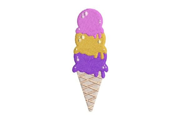 Triple Scoop Ice Cream Cone Embroidery Design Review