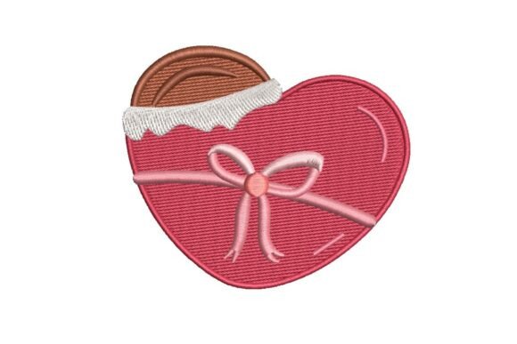 Valentine s Heart Chocolate Box Embroidery Design